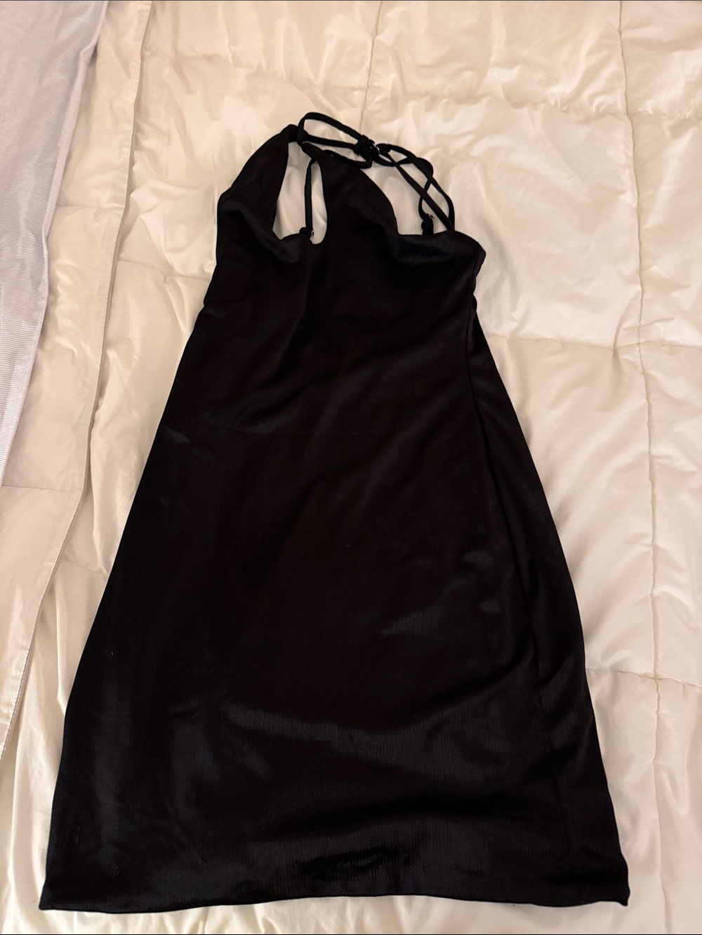 Tiger Mist Black Strapless Slip Dress with Strappy Back